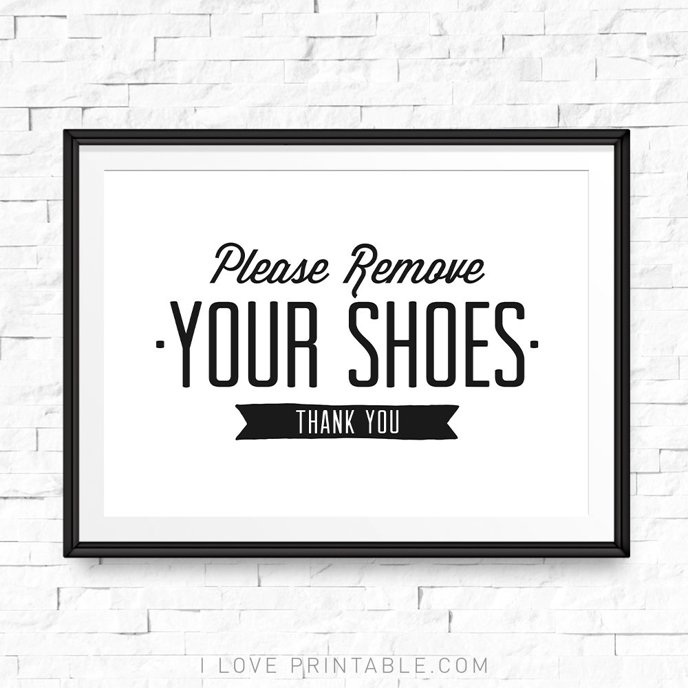 Please Remove Your Shoes Printable Entryway Sign (Digital Download pertaining to Please Take Off Your Shoes Sign Printable