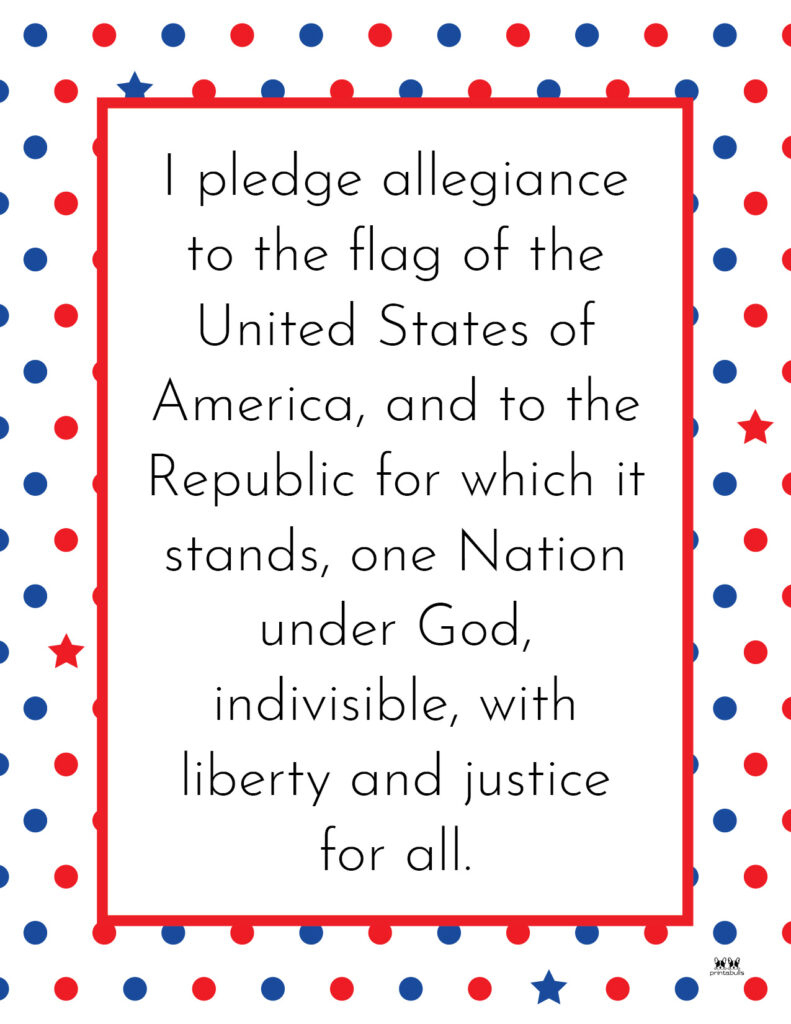 Pledge Of Allegiance Words - 20 Free Printables | Printabulls within Pledge of Allegiance Free Printable