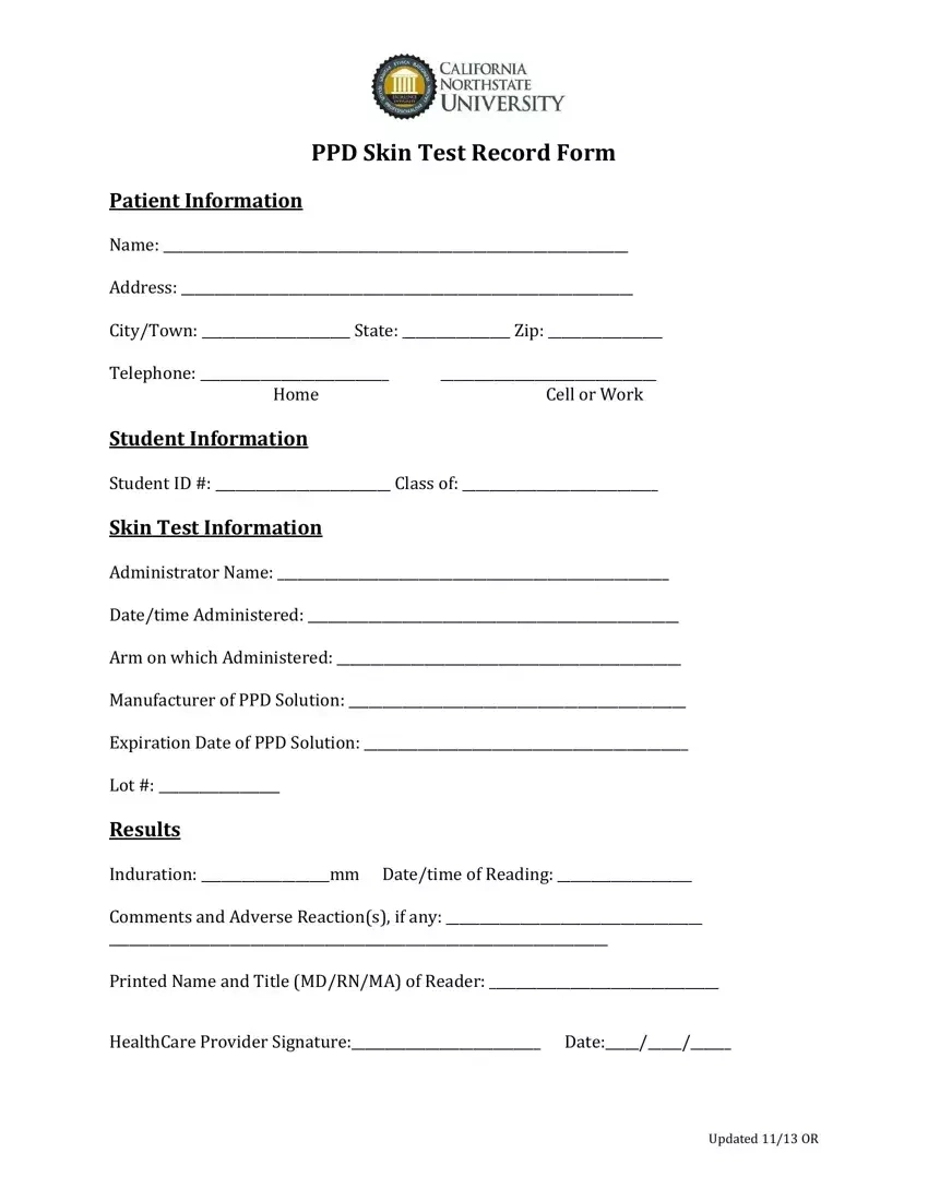 Ppd Skin Test Form ≡ Fill Out Printable Pdf Forms Online inside Free Printable Tb Skin Test Form