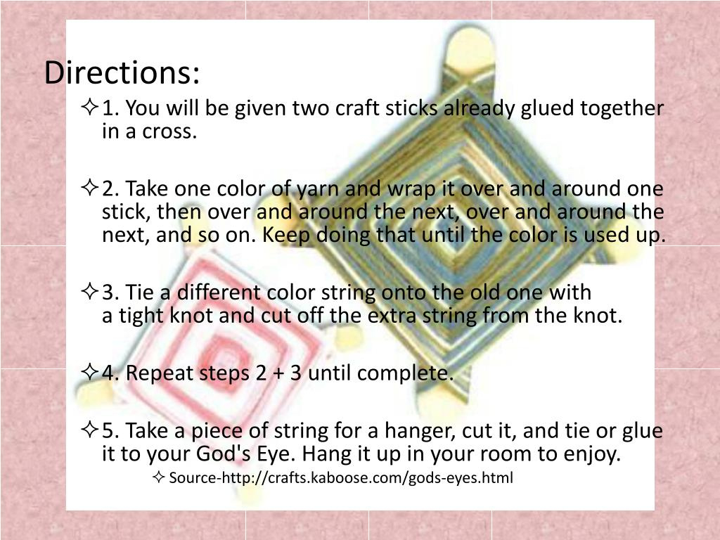 Ppt - How To Make A God&amp;#039;S Eye! Powerpoint Presentation, Free with God&amp;#039;S Eye Printable Instructions