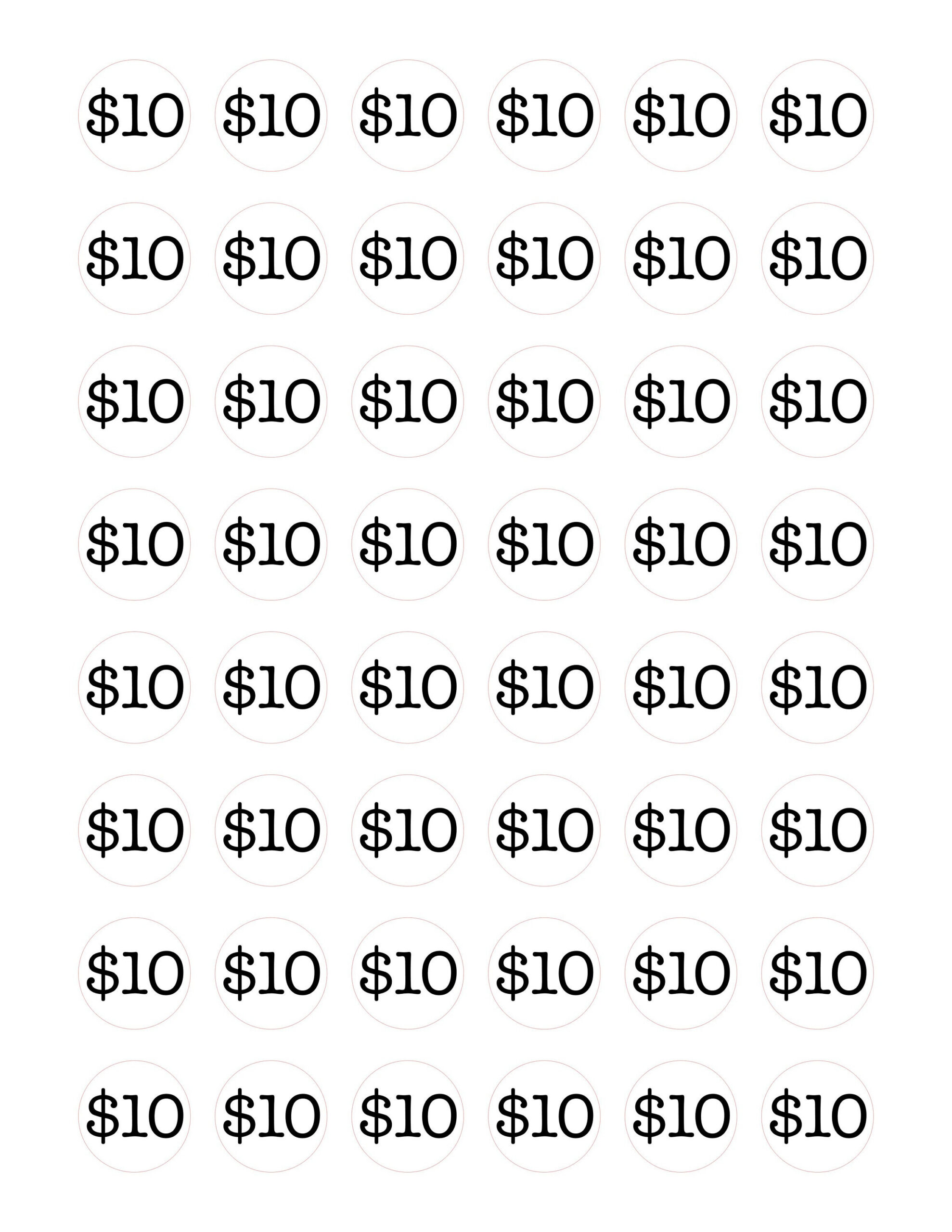 Price Stickers To Cut On Silhouette Cameo/Cricut Machine, 10 with Printable Yard Sale Price Stickers