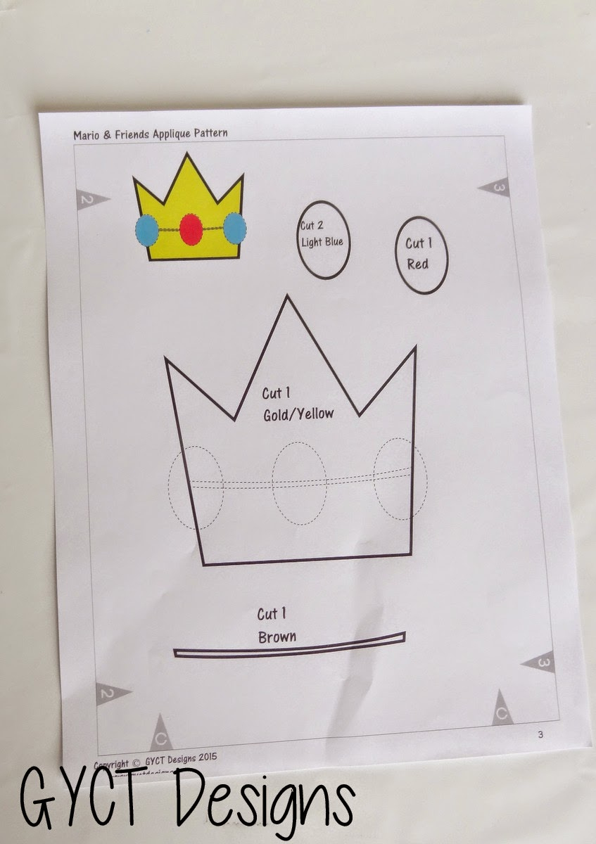 Princess Peach T-Shirt Applique &amp;amp; Tutorial | Sew Simple Home in Printable Princess Peach Crown Template
