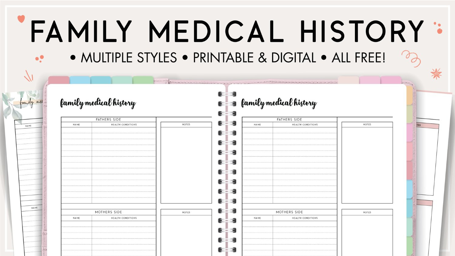 Printable Family Medical History Template - World Of Printables intended for Printable Family Medical History Form Template