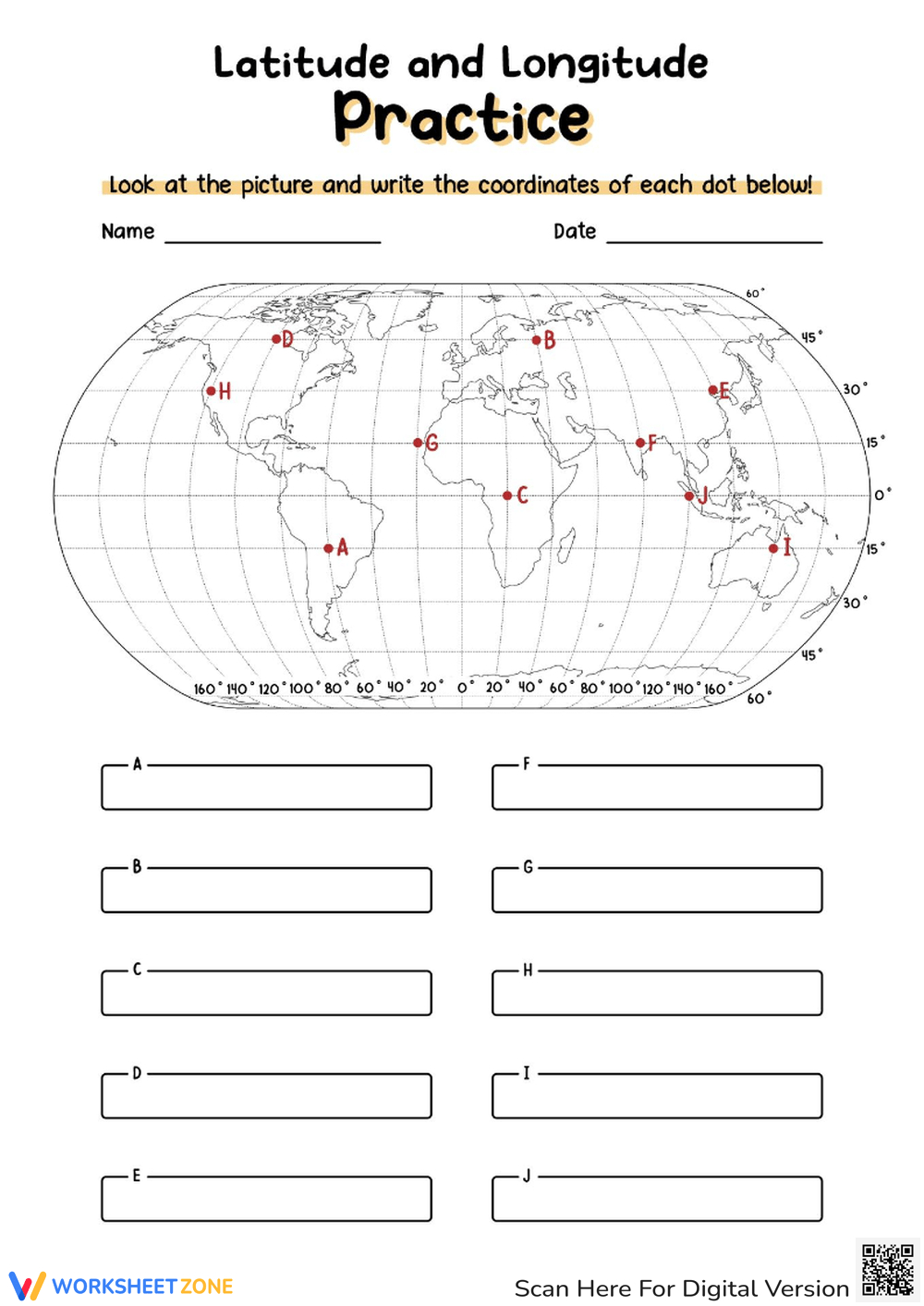 Printable Grade 7 Latitude And Longitude Worksheets with regard to Latitude And Longitude Free Printable Worksheets