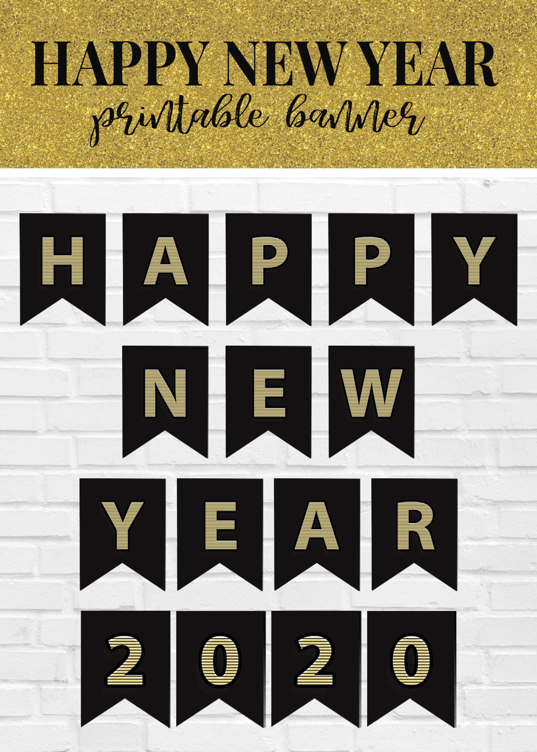 Printable Happy New Year Banner 2020 - Everyday Megan throughout Happy New Year Banner Printable