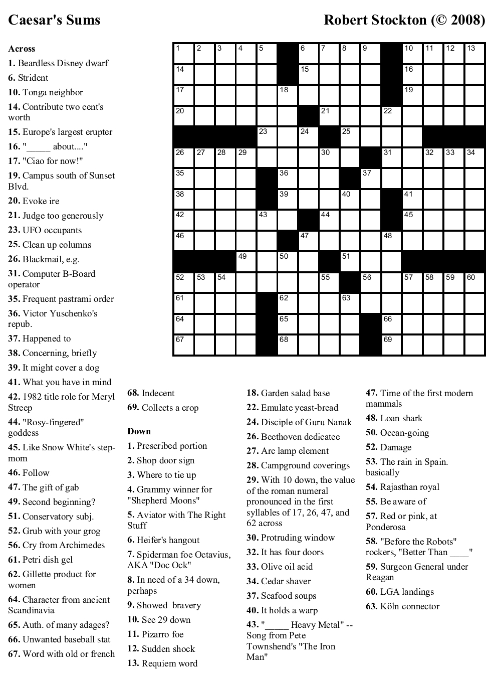 Printable La Times Crossword Puzzle - Printable Templates intended for L A Times Printable Crossword Puzzles