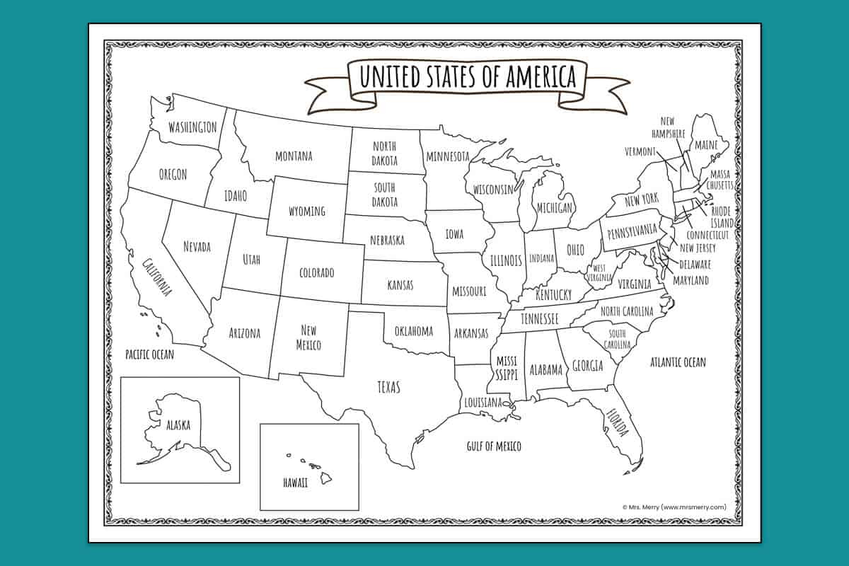 Printable Map Of The United States | Mrs. Merry pertaining to Maps of United States Printable