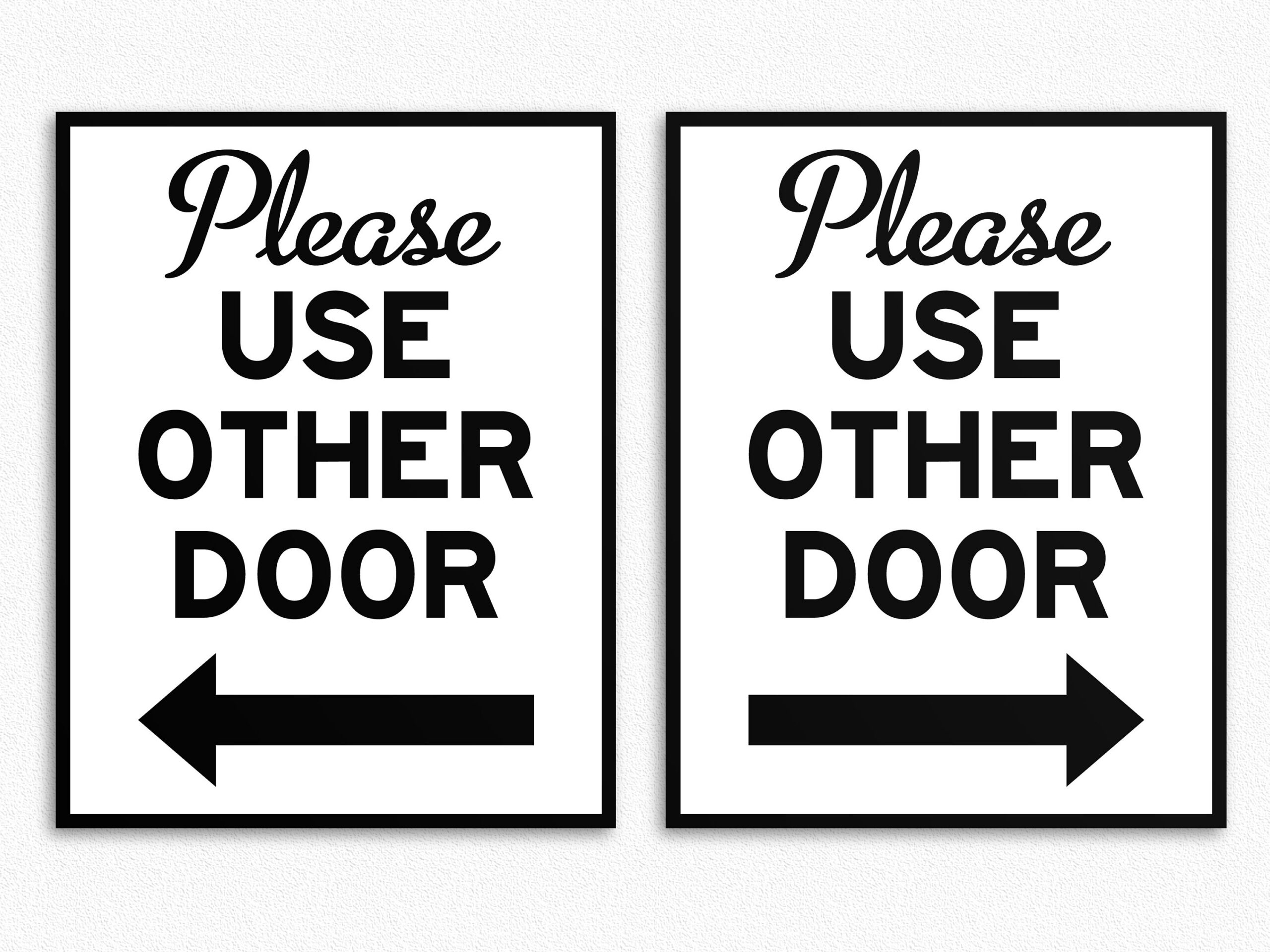 Printable Please Use Other Door Sign: Arrow Directional (Pdf) - Etsy in Please Use The Other Door Sign Printable