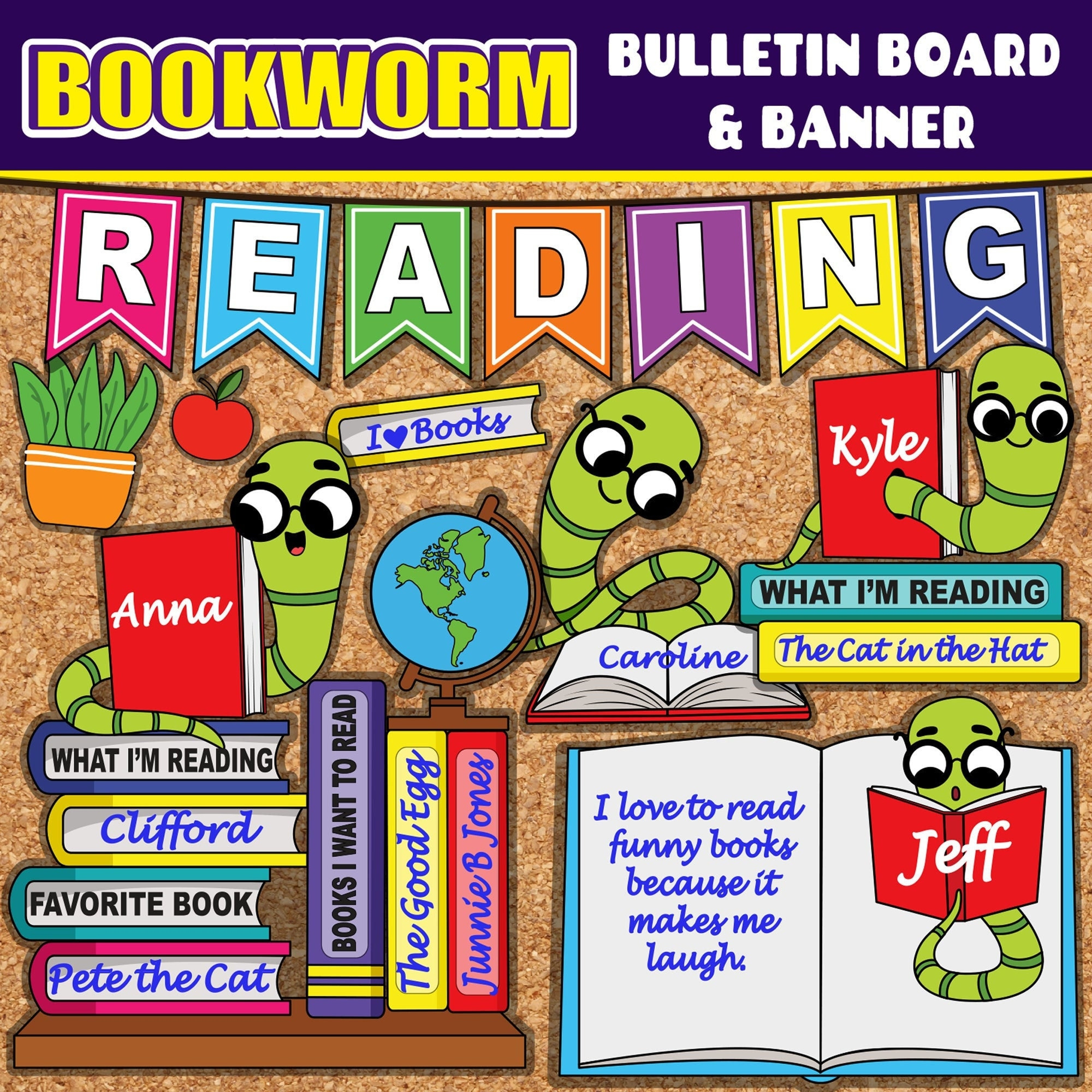 Printable Reading Bulletin Board Display | Bookworm Editable with regard to Reading Bulletin Board Ideas Printable