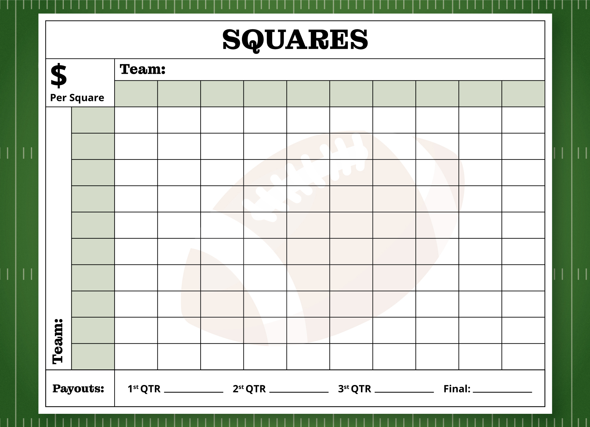 Printable Super Bowl Squares Free Google Docs Template - Gdoc.io in Super Bowl Squares Free Printable