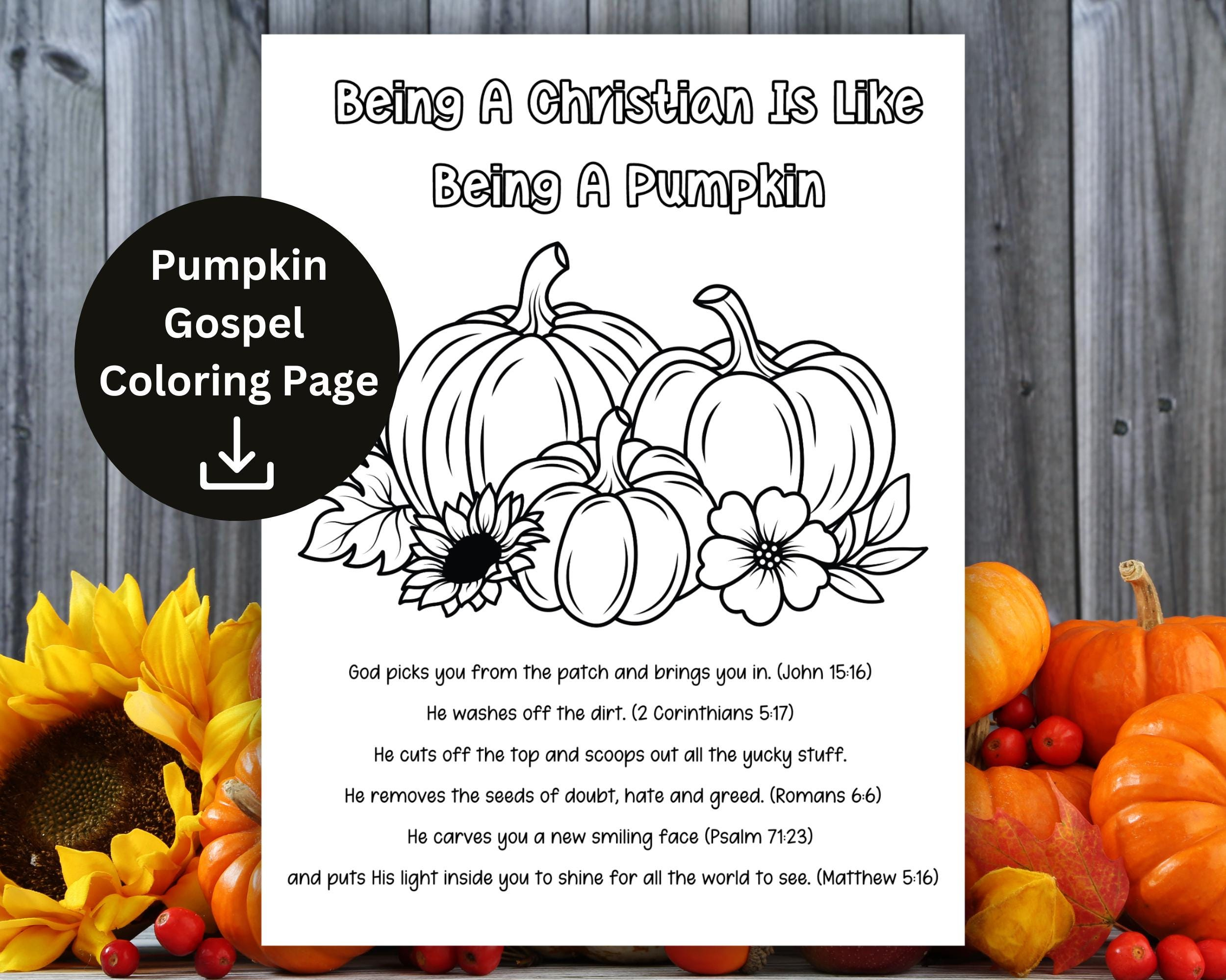 Pumpkin Gospel Coloring Page Printable, Being A Christian Is Like pertaining to The Pumpkin Gospel Free Printable