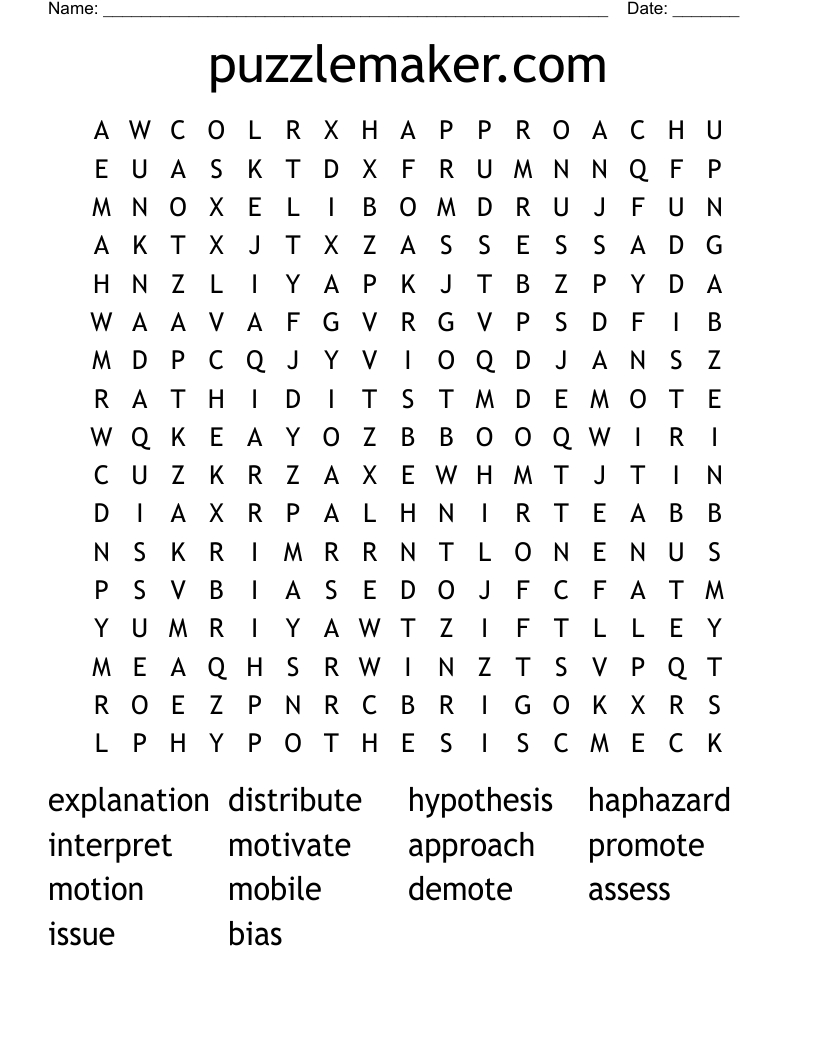 Puzzlemaker Word Search - Wordmint regarding Word Search Puzzle Maker Printable