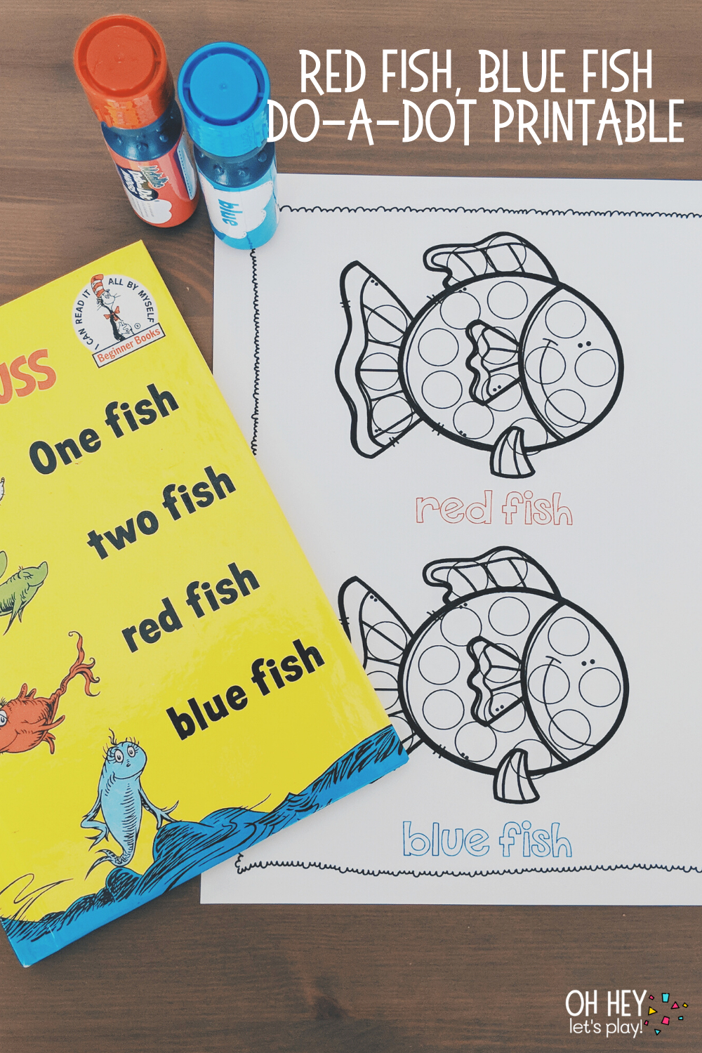 Red Fish, Blue Fish Dr. Seuss Activities & Printables — Oh Hey pertaining to Printable One Fish Two Fish