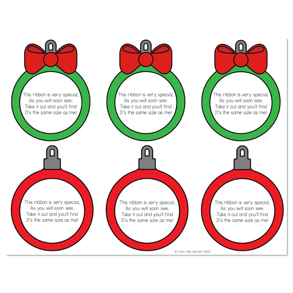 Ribbon Ornament Tag - Lucky Little Learners with This Ribbon Is Very Special Ornament Printable