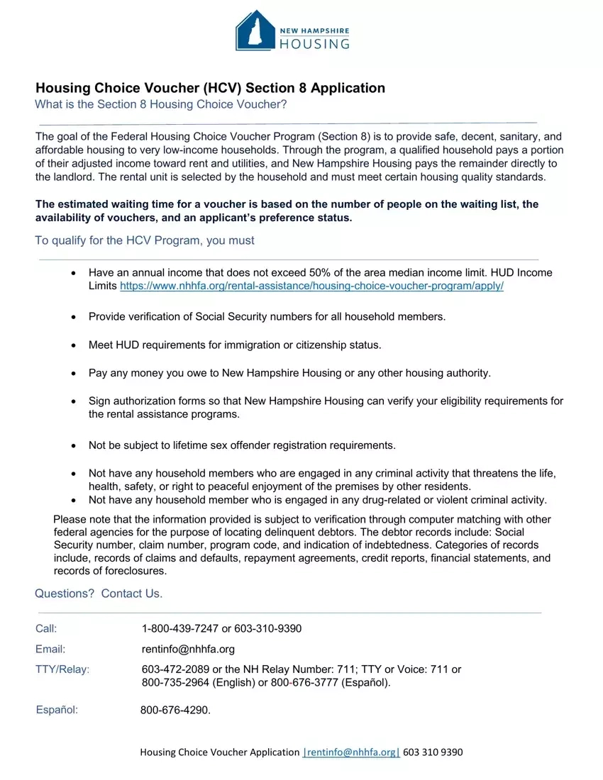 Section 8 Application Form ≡ Fill Out Printable Pdf Forms Online with regard to Printable Section 8 Application Form