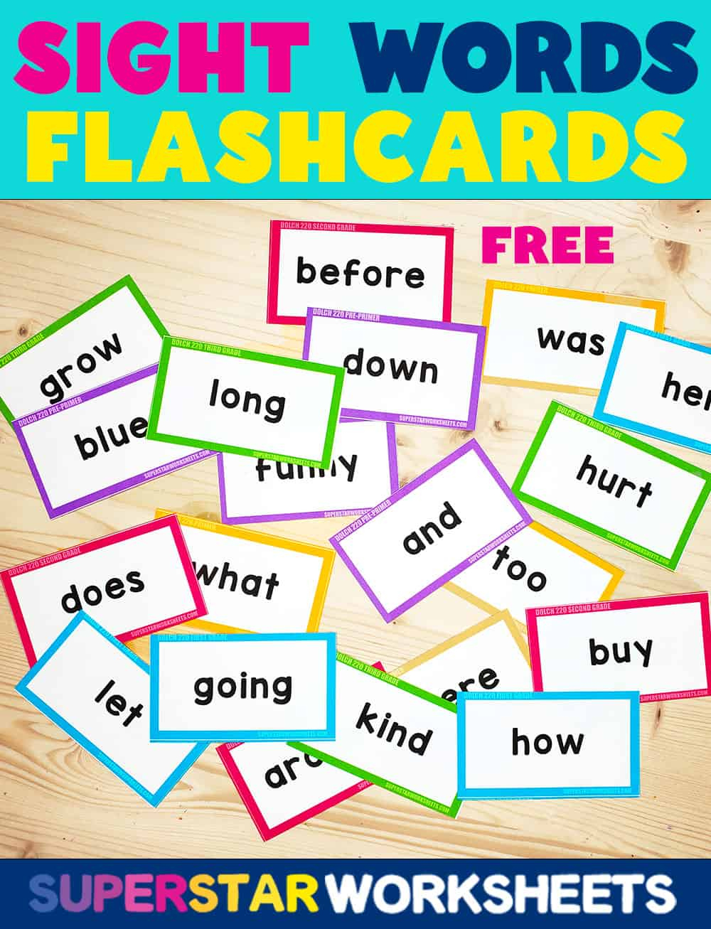 Sight Word Flashcards - Superstar Worksheets with Sight Word Flash Cards Printable