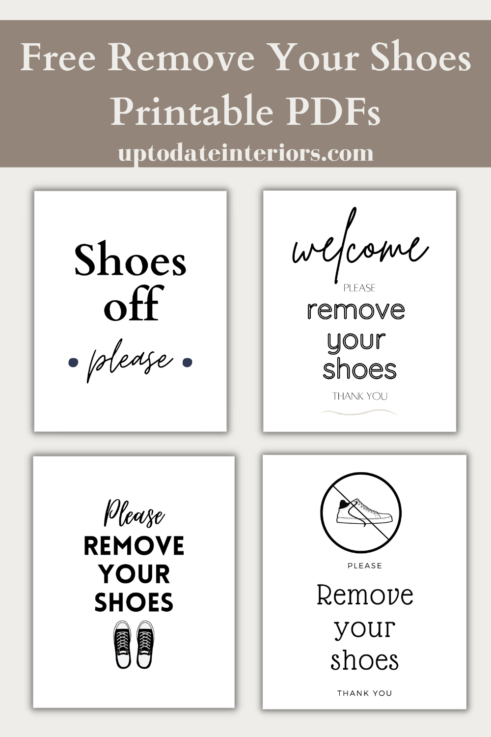 Simplistic And Modern Free Printable Shoes Off Signs - regarding Please Take Off Your Shoes Sign Printable