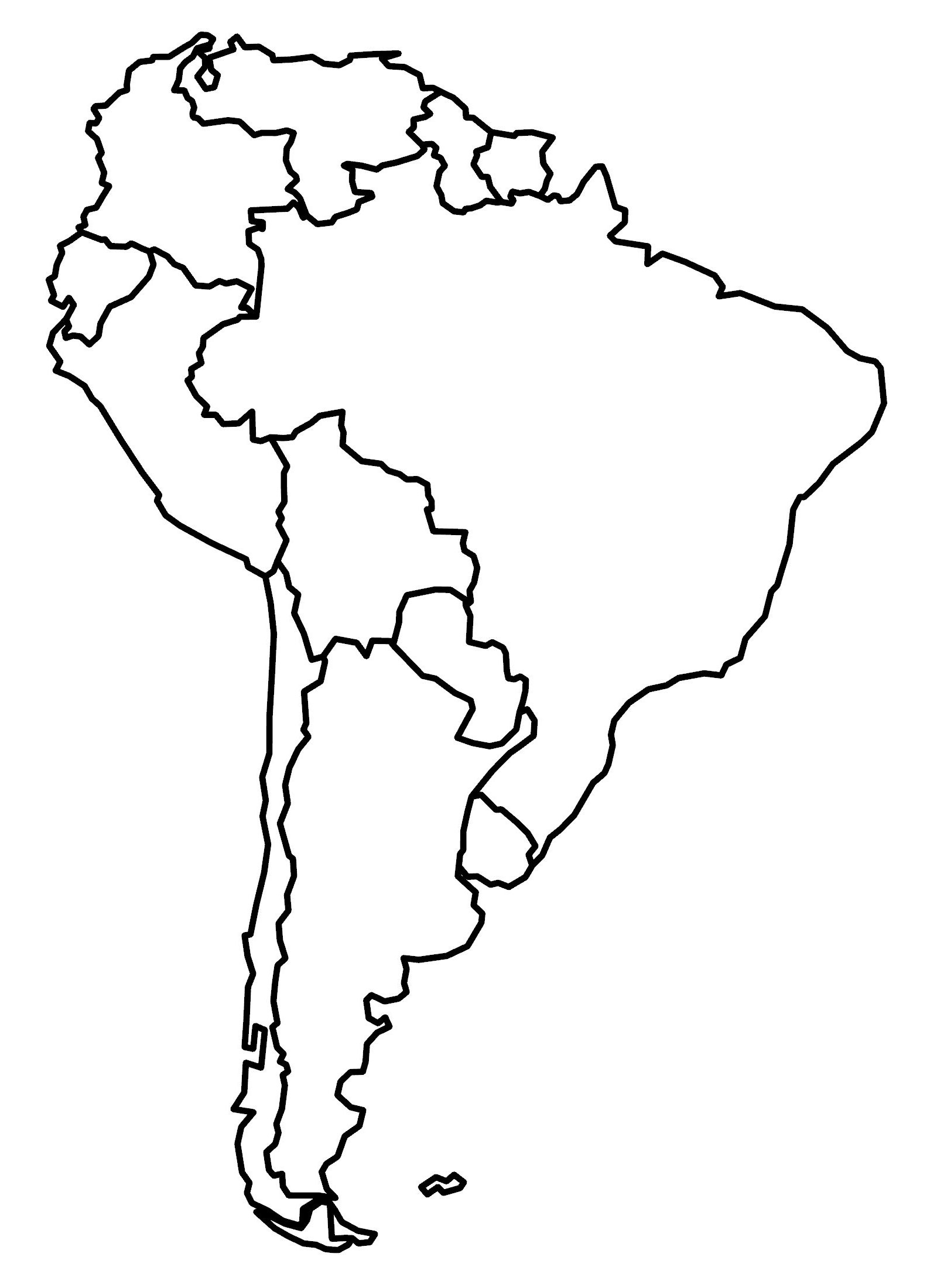 South America Blank Map And Country Outlines - Gis Geography in Printable Blank Map Of South America