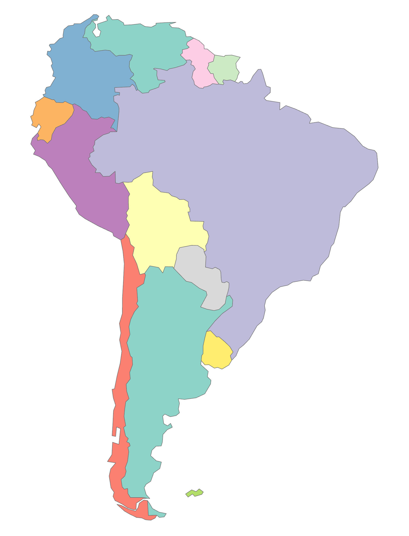 South America Blank Map And Country Outlines - Gis Geography pertaining to Printable Blank Map of South America