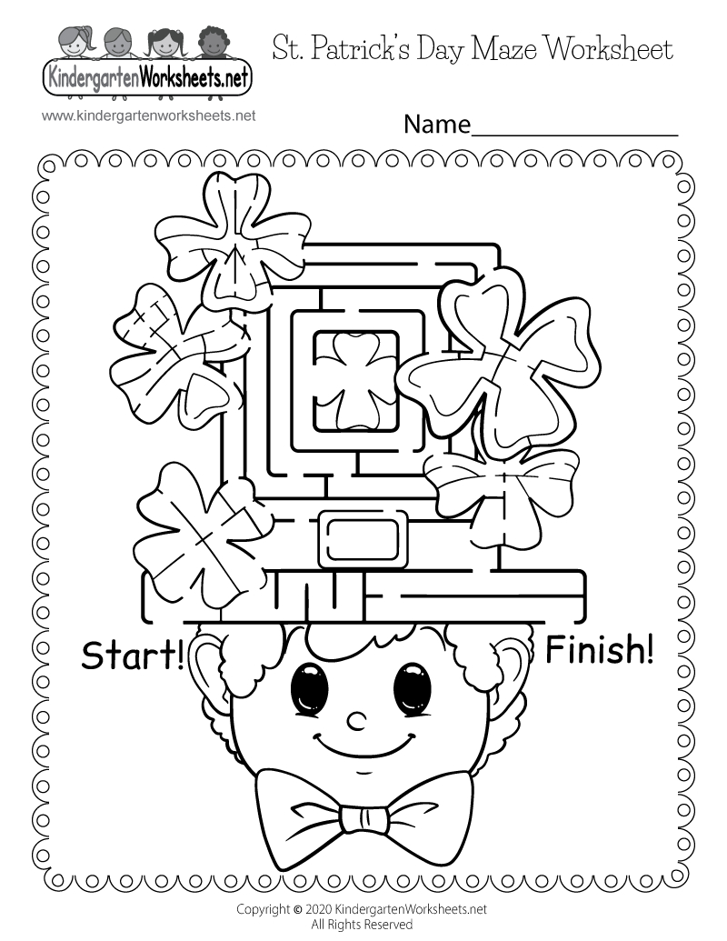 St. Patrick'S Day Maze Worksheet - Free Printable, Digital, & Pdf intended for Free Printable St Patrick'S Day Worksheets