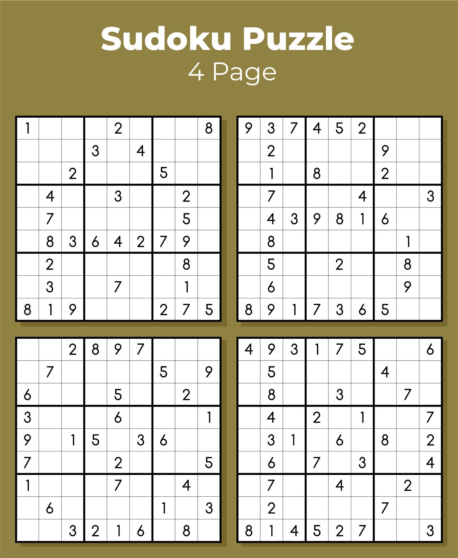 Sudoku Puzzles To Print - 10 Free Pdf Printables | Printablee throughout Sudoku Printable Puzzles 4 Per Page