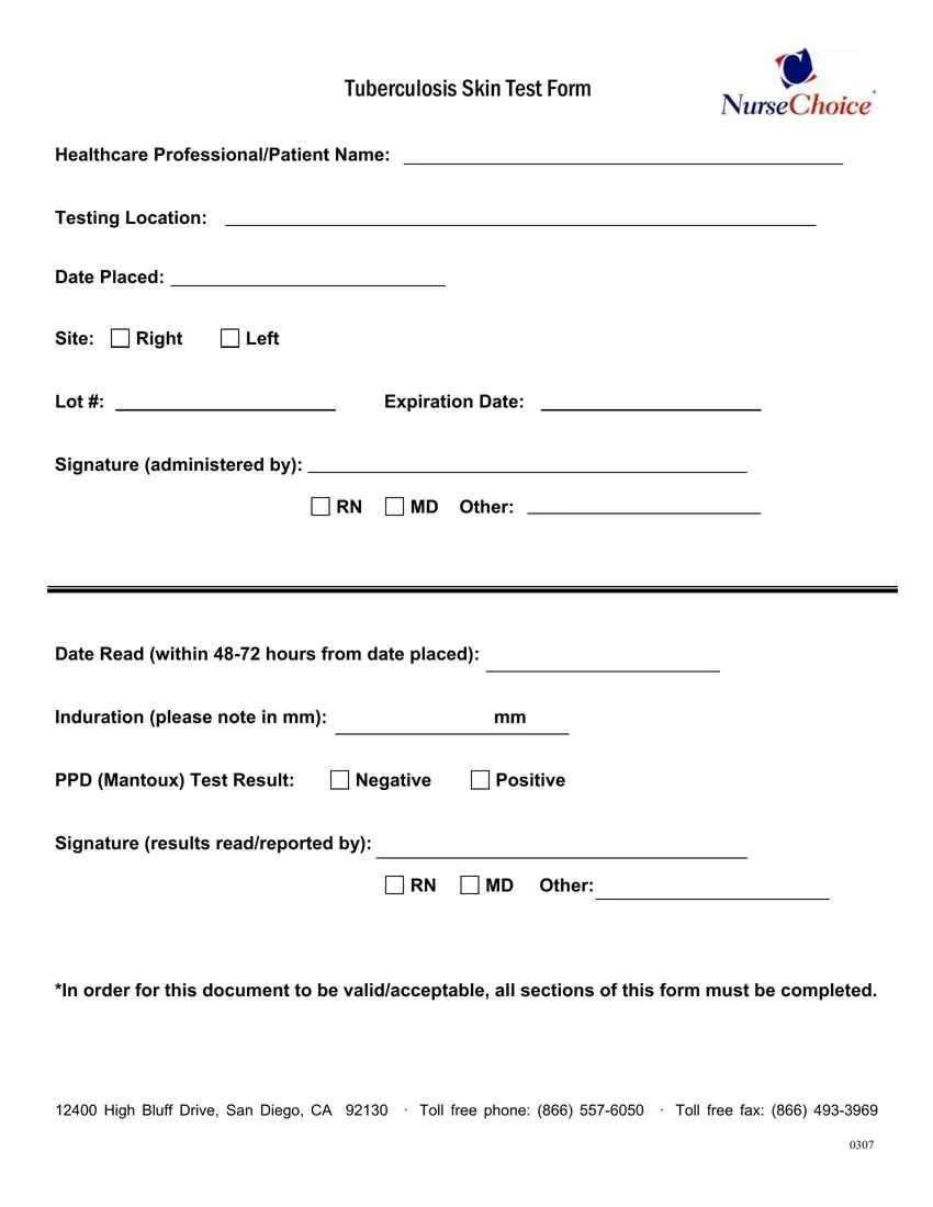 Tb Skin Test Form ≡ Fill Out Printable Pdf Forms Online inside Free Printable Tb Skin Test Form