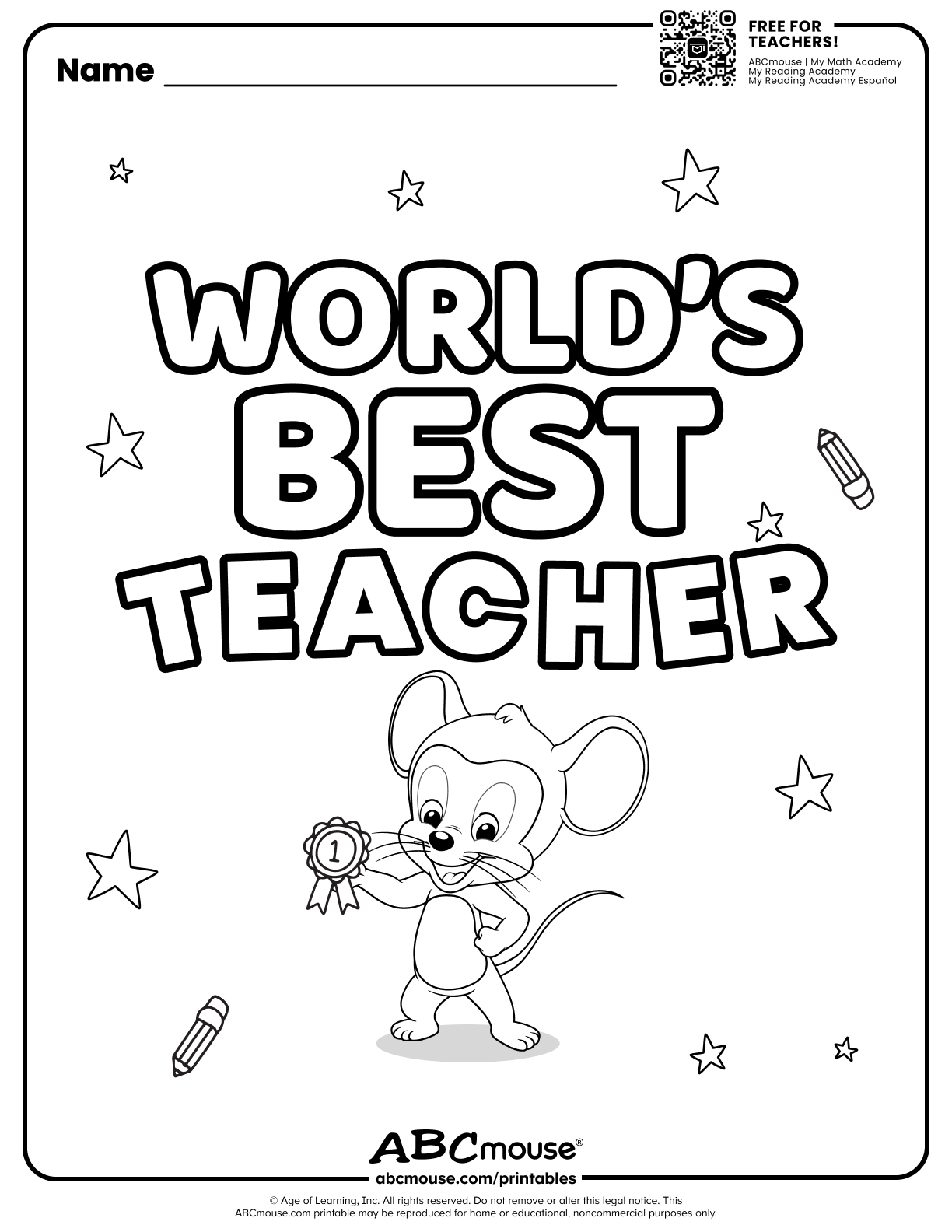 Teacher Appreciation (Free Printable!) | Abcmouse with regard to Free Printable Resources For Teachers