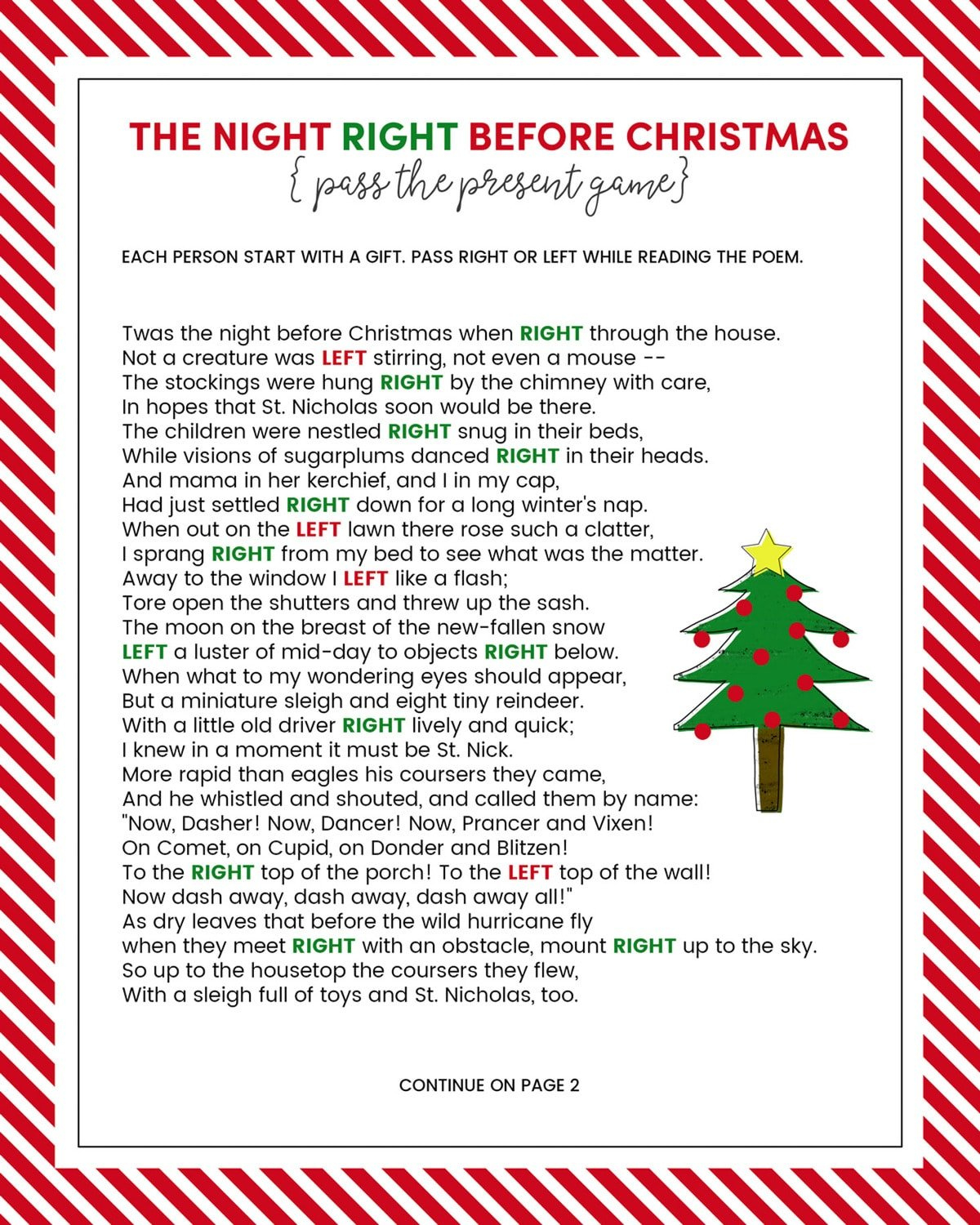 The Left Right Christmas Game {With Story + Print}| Lil&amp;#039; Luna regarding Pass The Present Christmas Game Free Printable