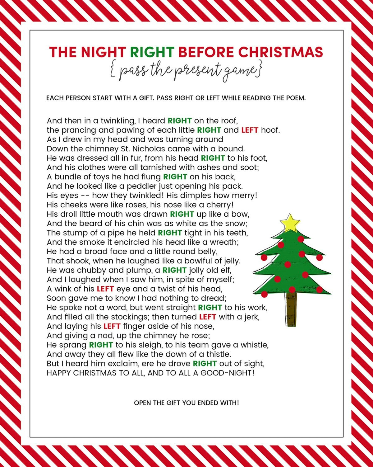 The Left Right Christmas Game {With Story + Print}| Lil' Luna with regard to Right Left Christmas Game Printable