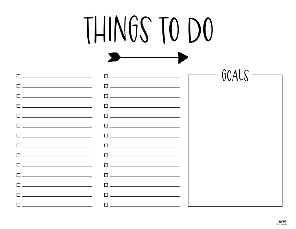 To Do Lists - 31 Free Printables | Printabulls in Things To Do List Printable