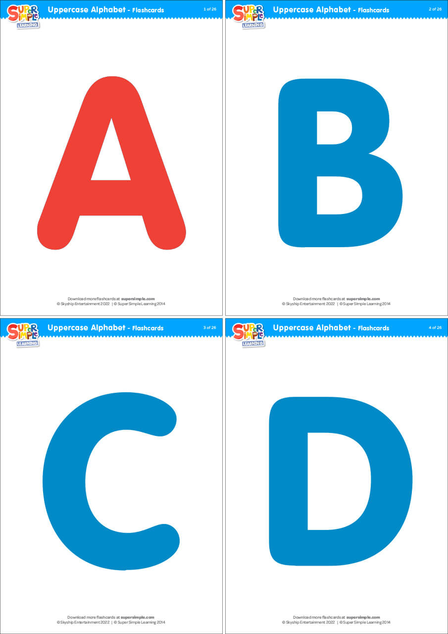 Uppercase Alphabet Flashcards - Super Simple throughout Abc Flash Cards Printable Free