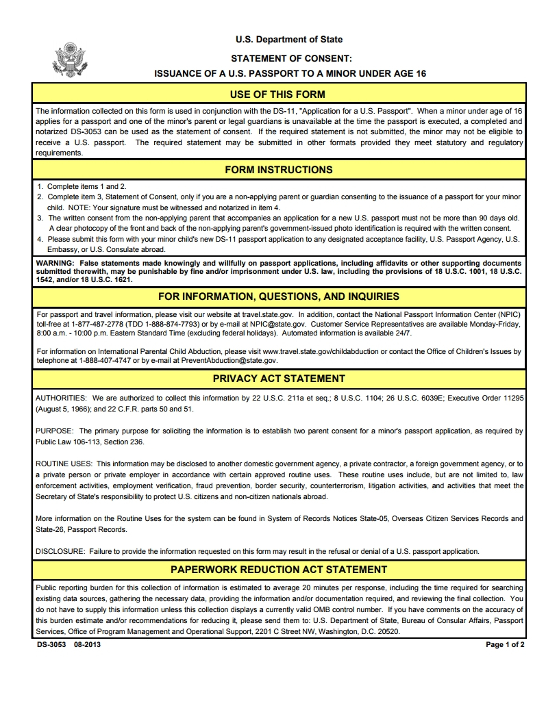 Us State Department Form Ds 11 - Printable Weekly Planner throughout Free Printable Ds 11 Form