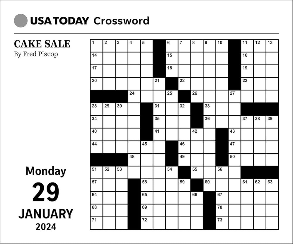 Usa Today Crossword 2024 Day-To-Day Calendar: Usa Today pertaining to USA Today Crossword Puzzle Printable