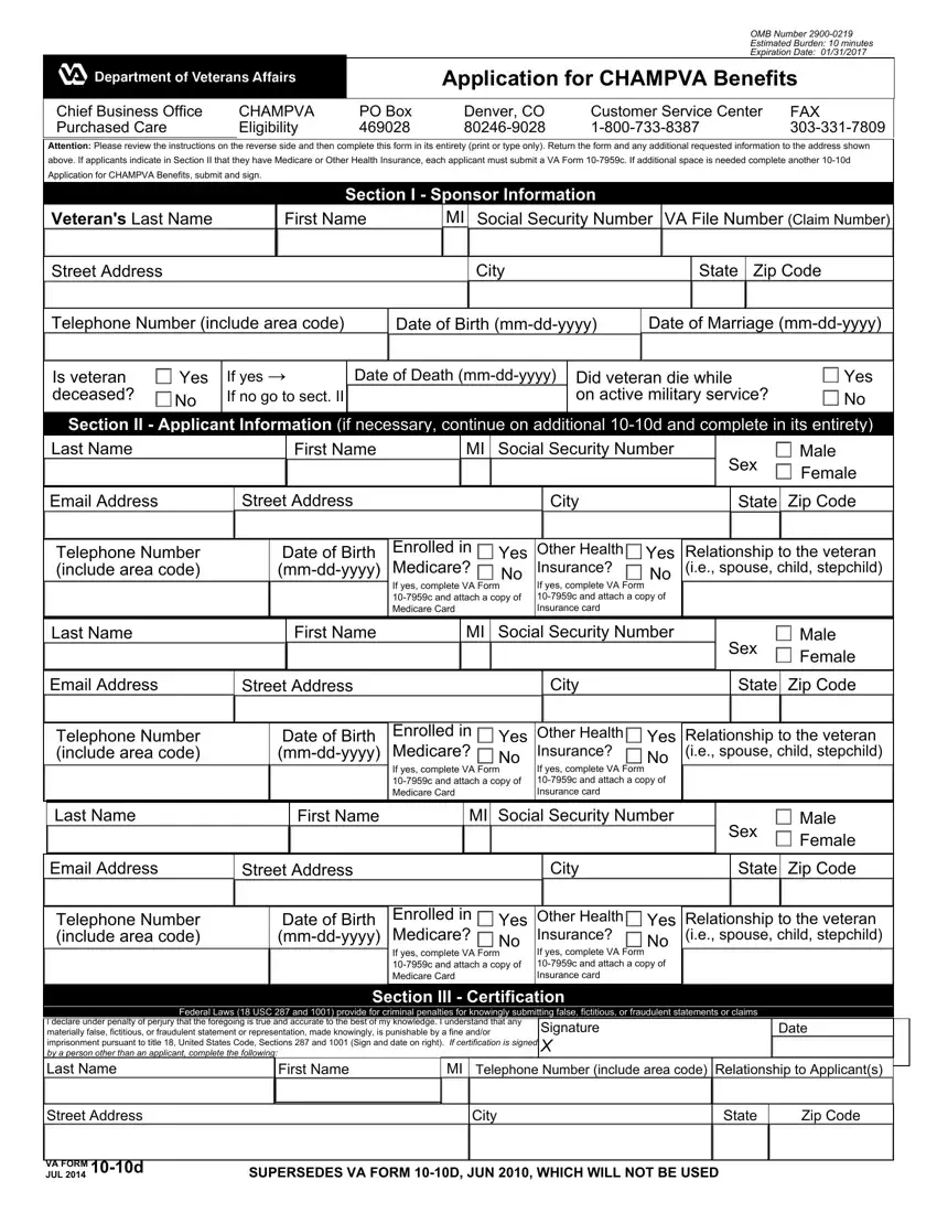 Va Form 10 10D ≡ Fill Out Printable Pdf Forms Online inside Va Form 10 10d Printable