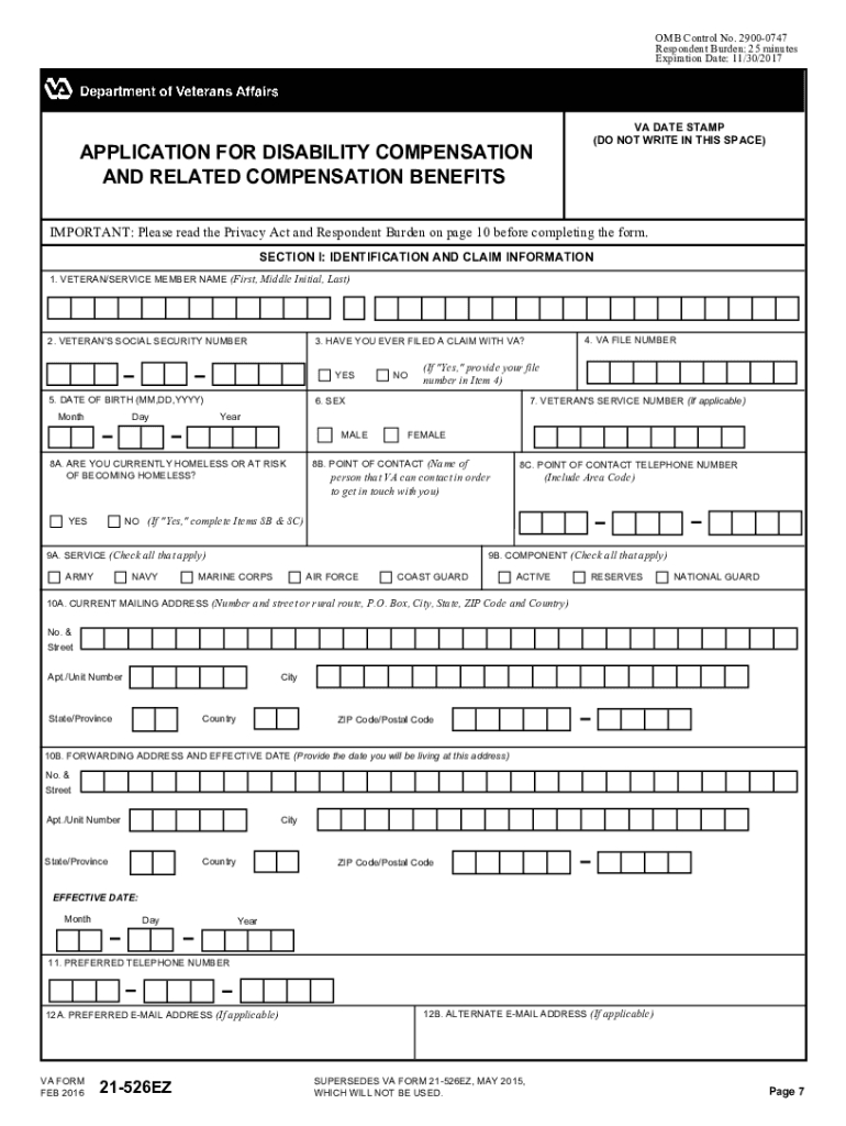 Va Form 21 526Ez Printable: Fill Out & Sign Online | Dochub throughout Va Form 21 526Ez Printable
