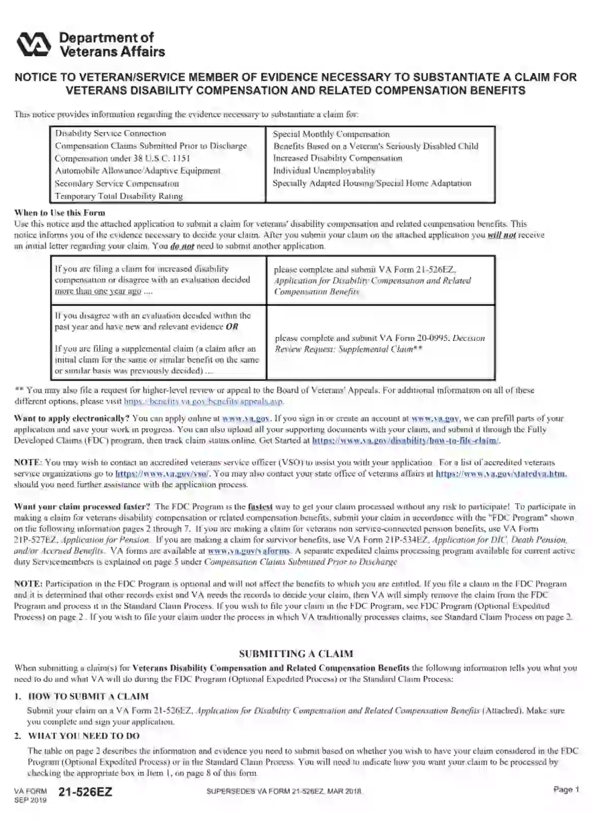 Vba Va Form 21-526Ez ≡ Fill Out Printable Pdf Forms Online in Va Form 21 526ez Printable
