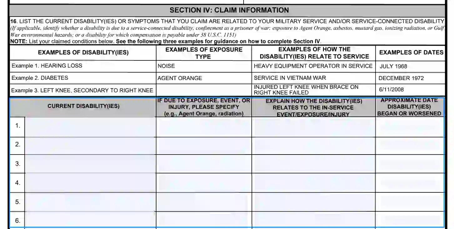 Vba Va Form 21-526Ez ≡ Fill Out Printable Pdf Forms Online pertaining to Va Form 21 526Ez Printable