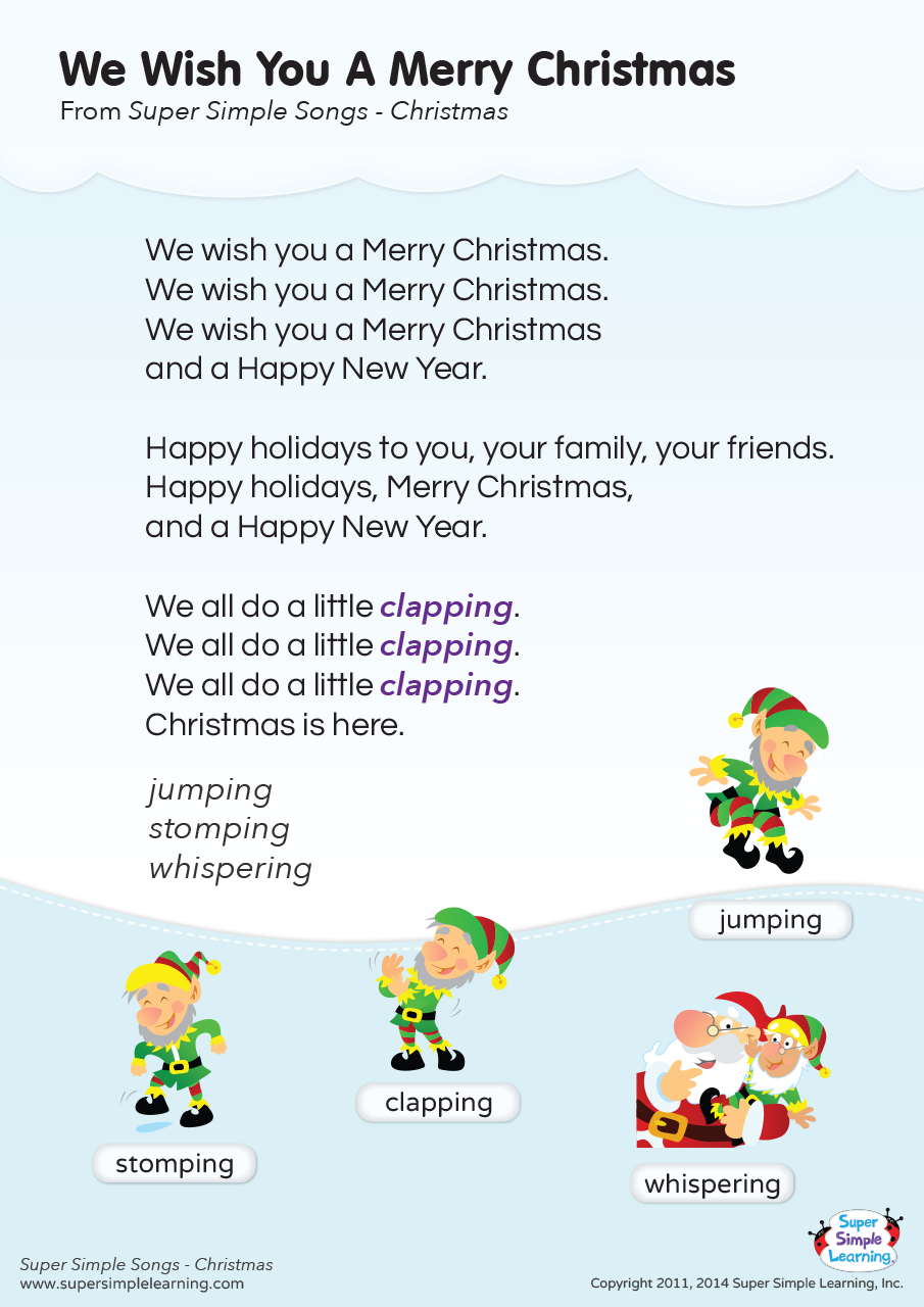 We Wish You A Merry Christmas Lyrics Poster - Super Simple with regard to We Wish You a Merry Christmas Song Lyrics Printable