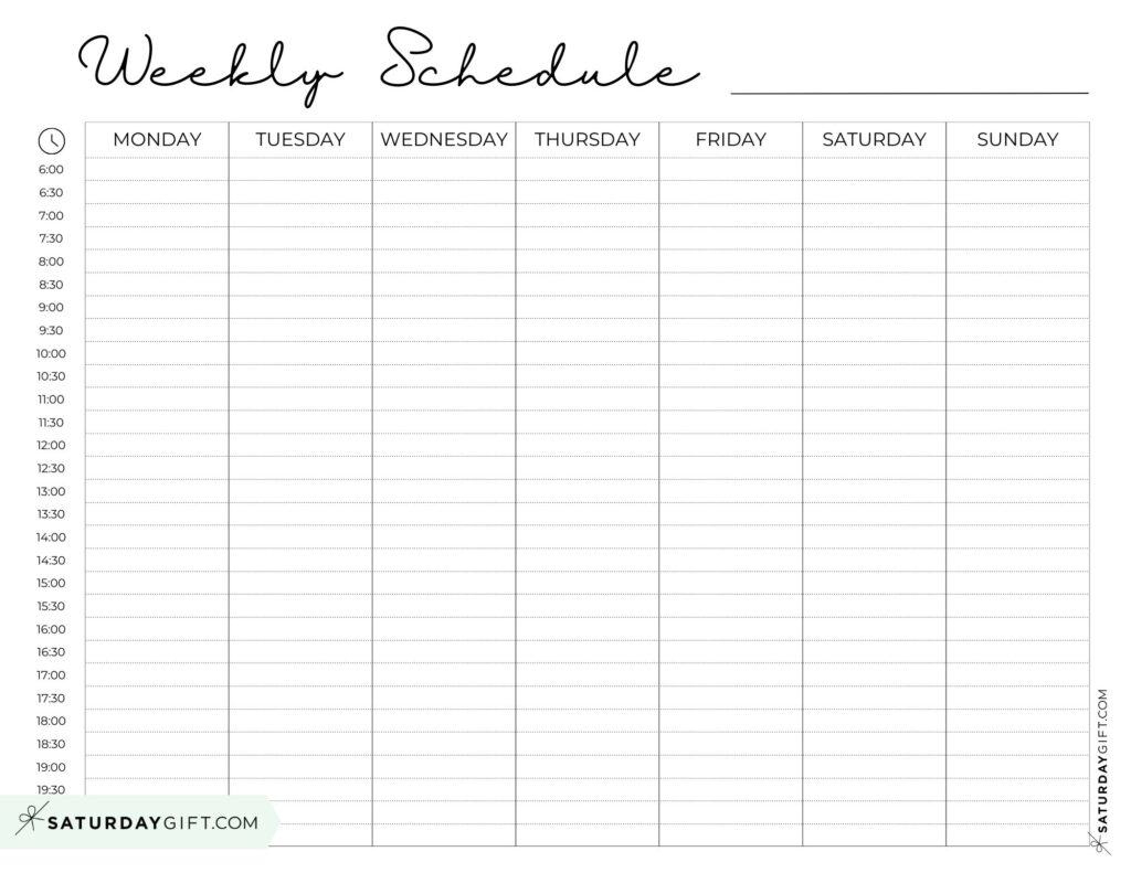 Weekly Planner Printable - 39 Cute Free Weekly Calendar Templates inside Weekly Schedule Template Free Printable