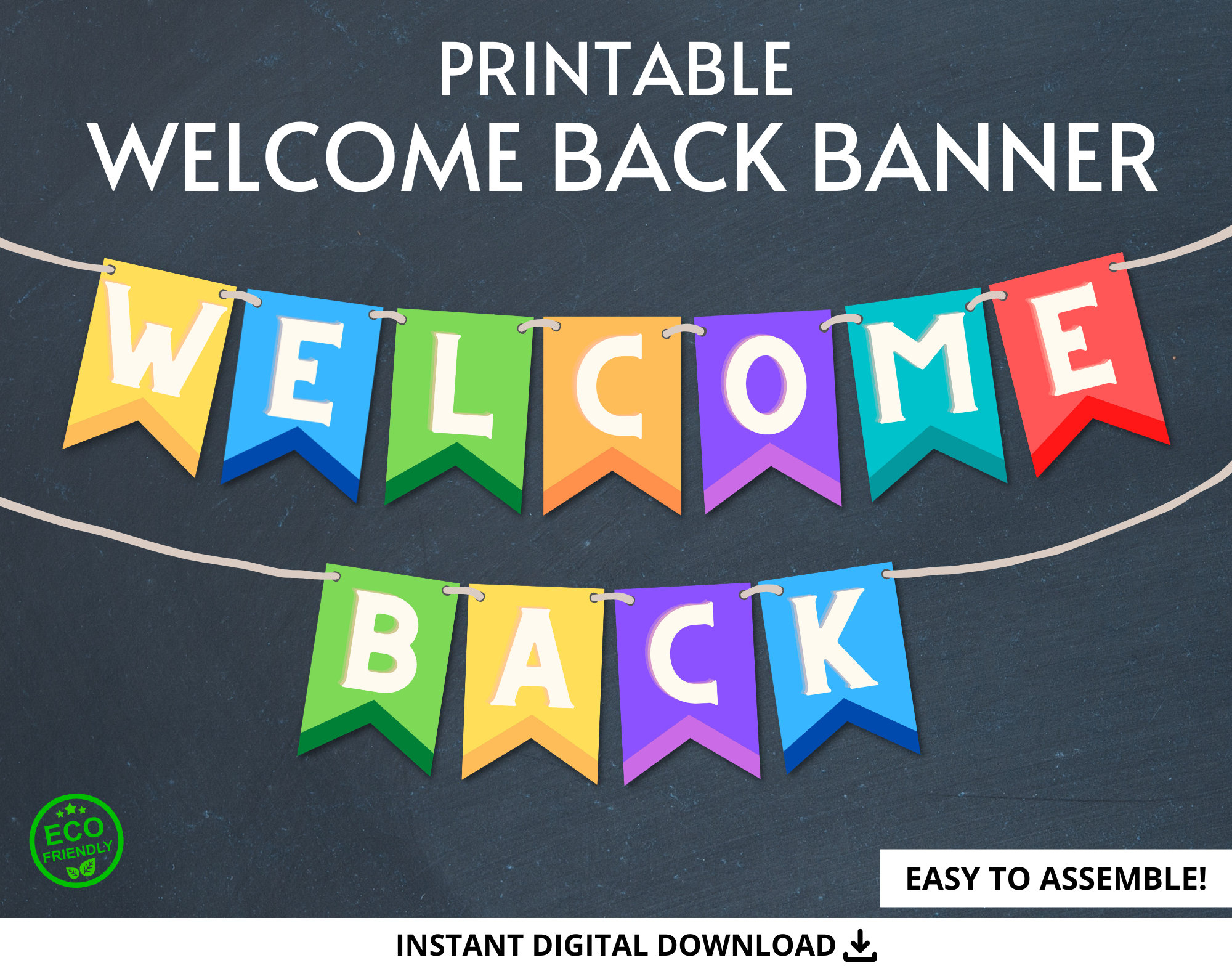 Welcome Back Banner, Printable Welcome Back Banner, Printable with Free Printable Welcome Back Sign