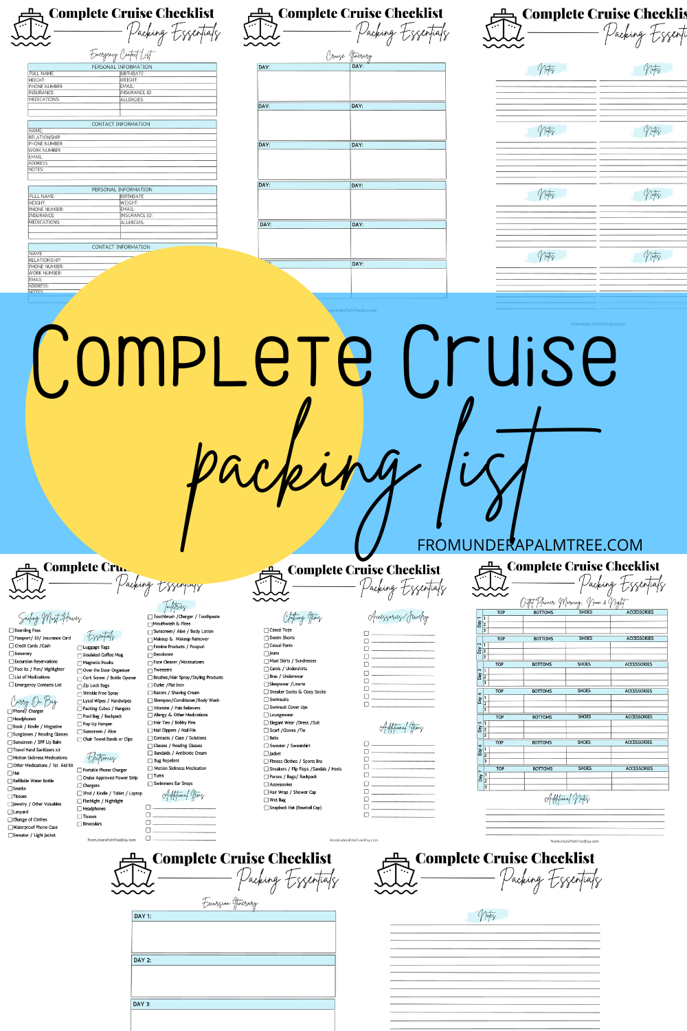 What To Pack For A Cruise Complete Packing Checklist > From Under for 14 Day Cruise Packing List Printable