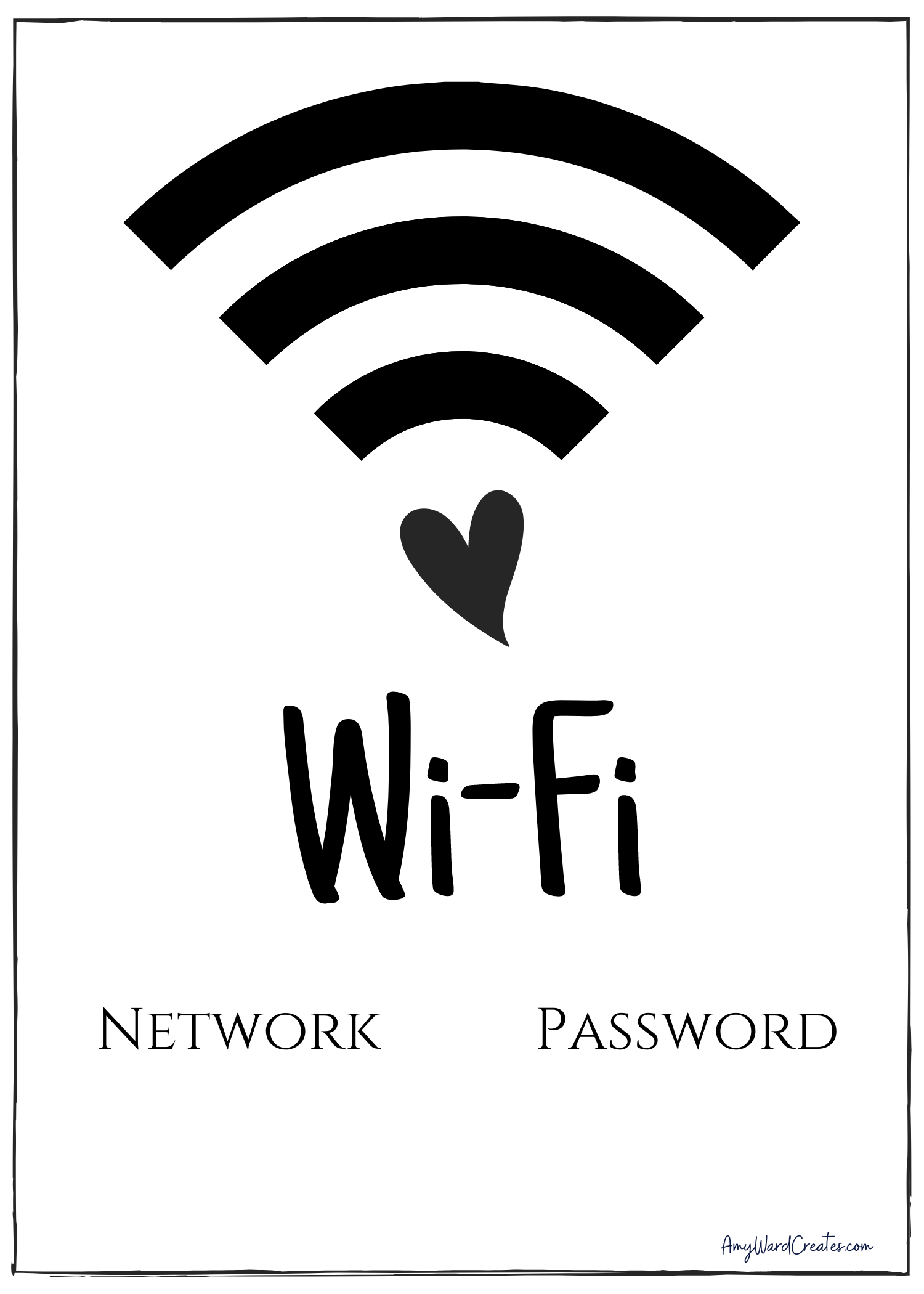 Wifi Password Signs For Free! — Amy Ward Creates regarding Free Printable Wifi Password Signs